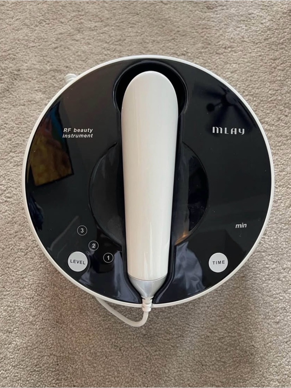 White & Black RF Beauty Instrument - Facial Skincare Device